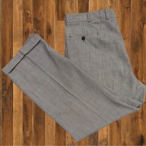 Ashbridge 100% Wool Dress Pants 38x30 – Pleated, Made in Canada, Micro Check